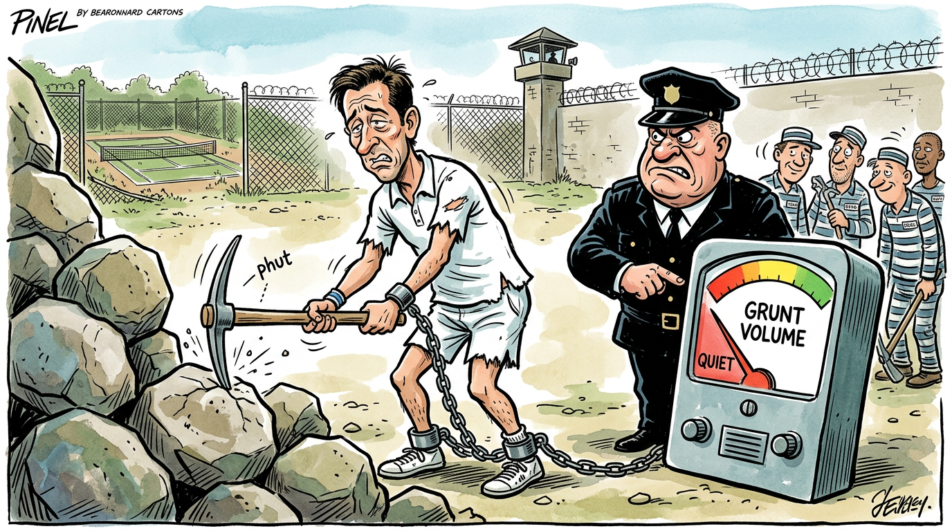 Tennis Pro Sentenced to Hard Labor for Failing to Grunt Loudly Enough