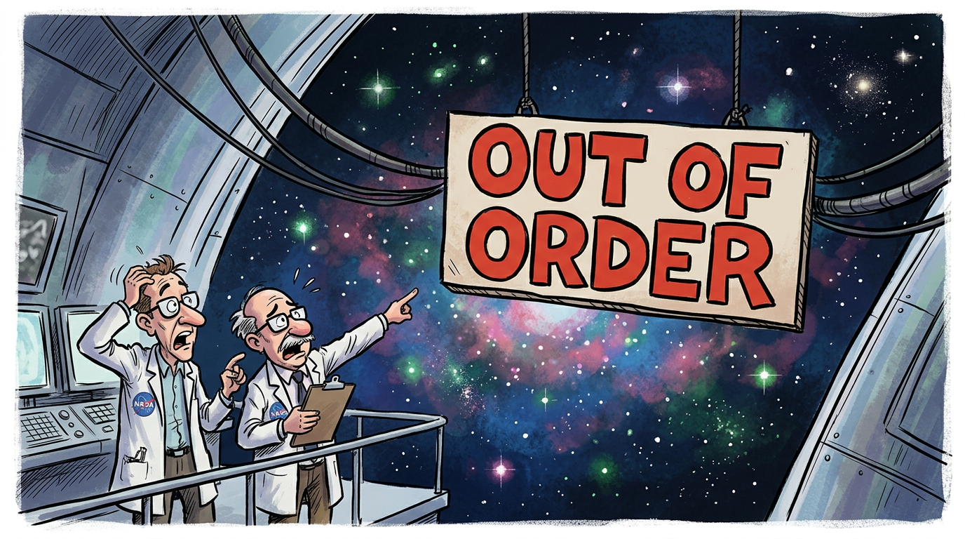 NASA HUBBLE IMAGE OF TRIFID NEBULA REVEALS GIANT 'OUT OF ORDER' SIGN HUNG OVER GALAXY CENTER