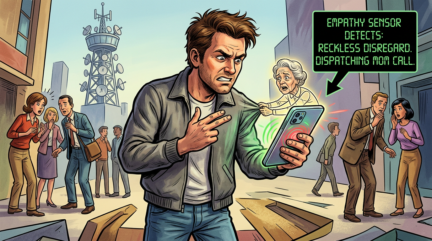 IPHONE 18 PRO TO FEATURE 'EMPATHY SENSOR' THAT CALLS YOUR MOM IF IT DETECTS YOU ARE ACTING LIKE AN ASSHOLE