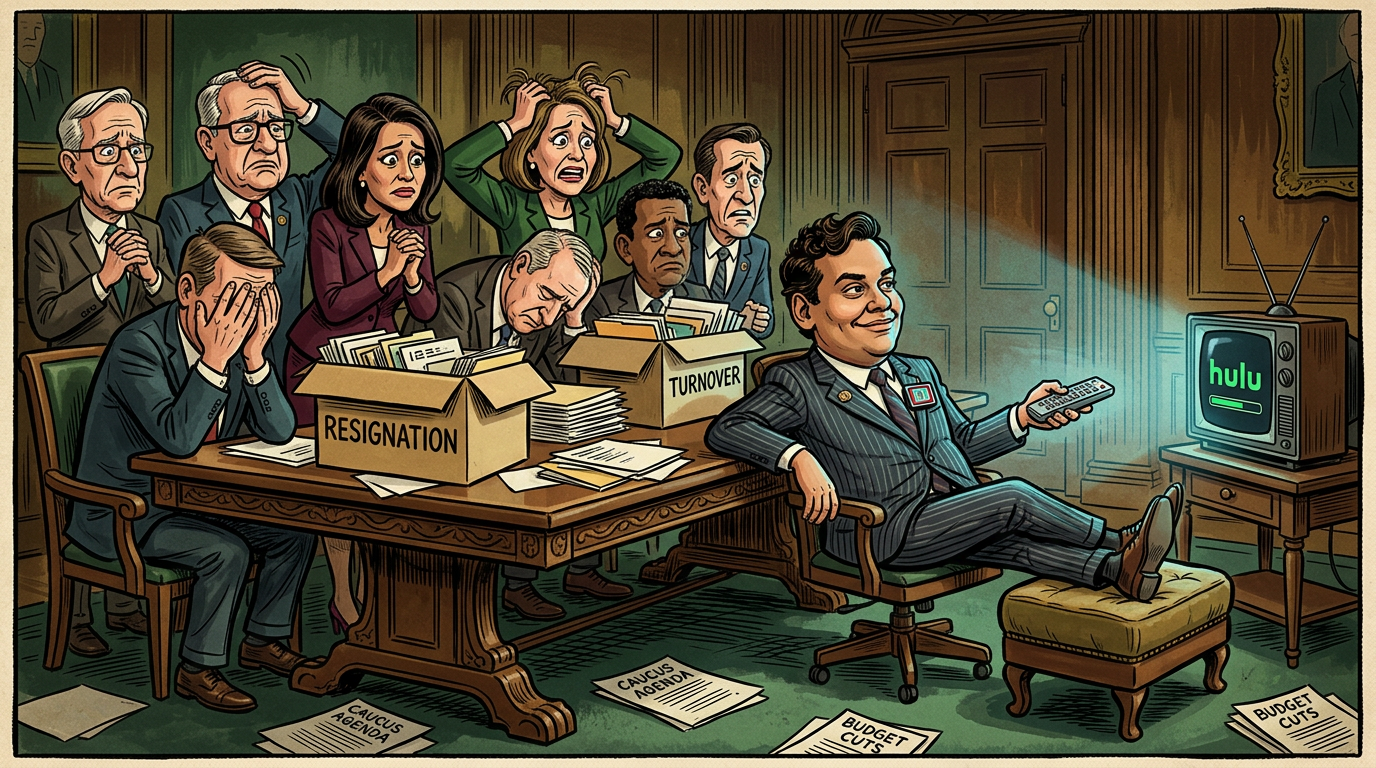 REP. CHERFILUS-MCCORMICK RESIGNATION SPARKING REGRET AMONG DEMOCRATS WHO REALIZE GEORGE SANTOS WAS THE ONLY ONE WHO KNEW THE HULU PASSWORD