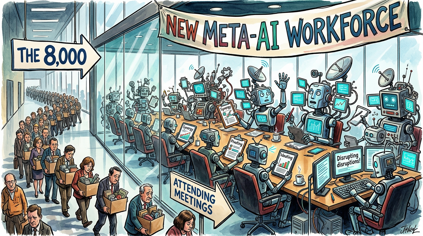 META TO LAY OFF 8,000 EMPLOYEES TO MAKE ROOM FOR AI THAT IS 'JUST BETTER AT ATTENDING MEETINGS'