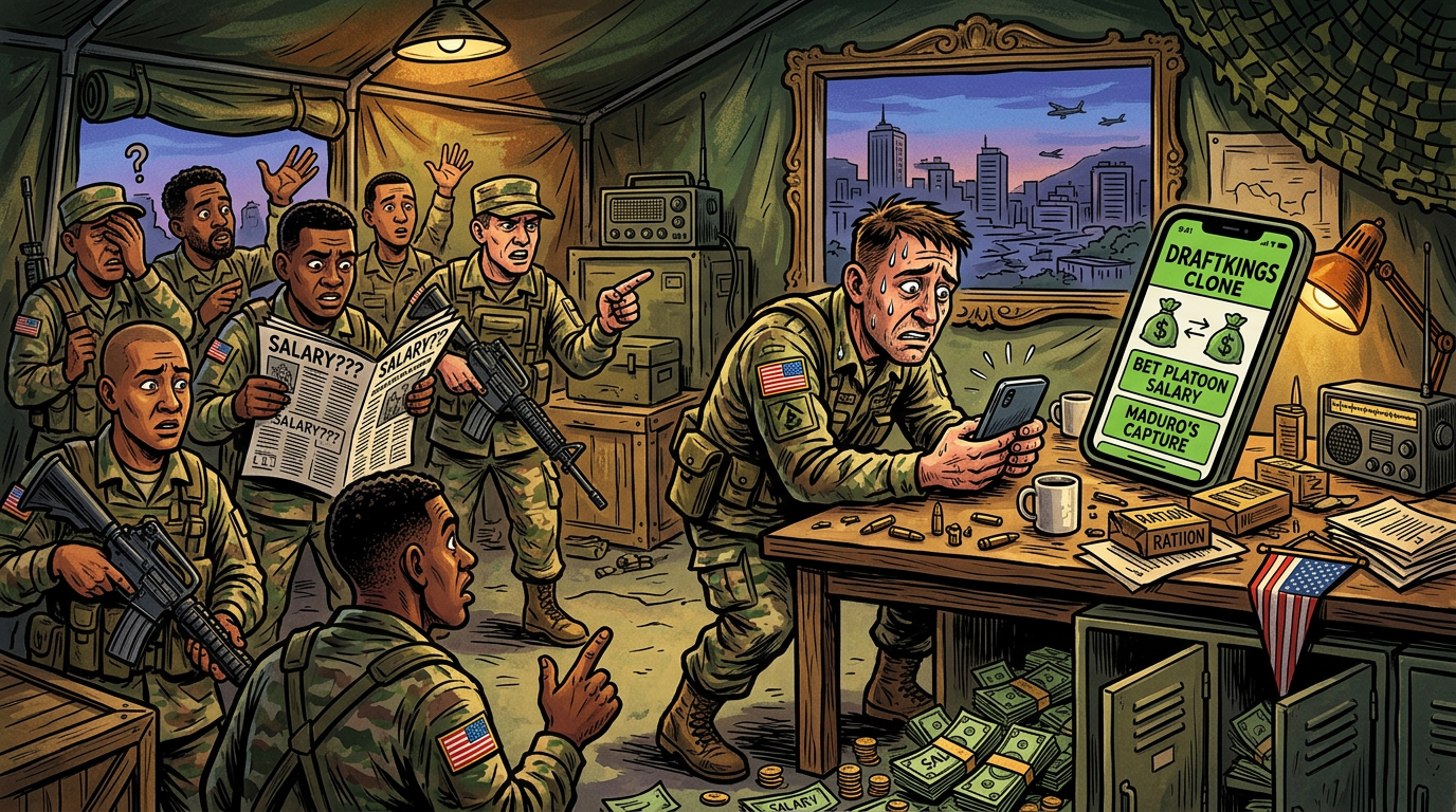 US SOLDIER ACCIDENTALLY BETS ENTIRE PLATOON'S SALARY ON MADURO'S CAPTURE VIA OFFSHORE DRAFTKINGS CLONE