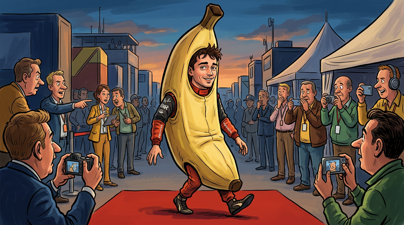 Ferrari Confirms Leclerc Will Race in Giant Banana Suit to Maximize Paddock Thirst