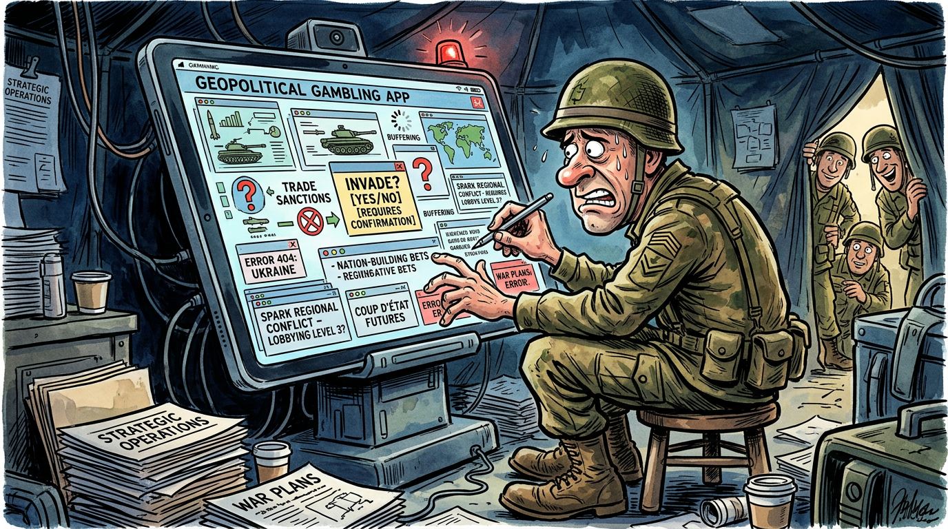 Local Soldier Discovers Geopolitical Gambling App Has Poor User Interface